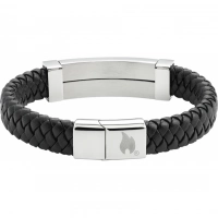 Браслет Zippo Steel Bar Braided Leather Bracelet (20 см) купить в Перми