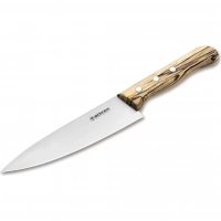 Кухонный шеф-нож Boker Tenera Chef’s Medium Ice Beech, 158 мм, сталь С75, рукоять белый бук купить в Перми