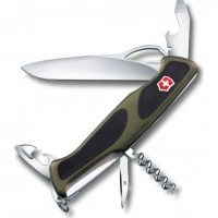 Нож перочинный Victorinox RangerGrip 61 0.9553.MC4 130мм 11 функций чёрно-зеленый купить в Перми