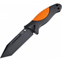 Нож с фиксированным клинком Hogue EX-F02 Black Tanto, сталь A2 Tool Steel, рукоять термопластик GRN, чёрно-оранжевый купить в Перми