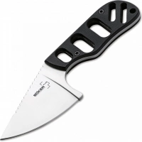 Нож с фиксированным клинком шейный Chad Los Banos Design SFB Neck, Boker Plus 02BO321, сталь 440C Satin, рукоять стеклотекстолит G10 купить в Перми