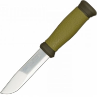 Нож с фиксированным лезвием Morakniv 2000, сталь Sandvik 12C27, рукоять пластик/резина, зеленый купить в Перми