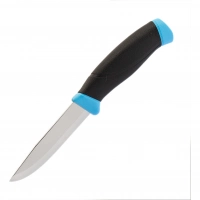 Нож с фиксированным лезвием Morakniv Companion Blue, сталь Sandvik 12С27, рукоять пластик/резина, голубой купить в Перми