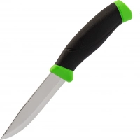 Нож с фиксированным лезвием Morakniv Companion Green, сталь Sandvik 12C27, рукоять пластик/резина, зеленый купить в Перми