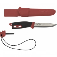 Нож с фиксированным лезвием Morakniv Companion Spark Black Red, сталь Sandvik 12C27, рукоять резина/пластик купить в Перми