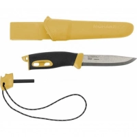 Нож с фиксированным лезвием Morakniv Companion Spark Black Yellow, сталь Sandvik 12C27, рукоять резина/пластик купить в Перми