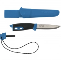 Нож с фиксированным лезвием Morakniv Companion Spark (S) Blue, сталь Sandvik 12C27, рукоять резина/пластик купить в Перми