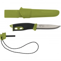 Нож с фиксированным лезвием Morakniv Companion Spark (S) Green, сталь Sandvik 12C27, рукоять резина/пластик купить в Перми