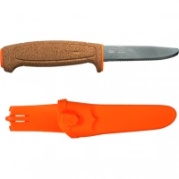 Нож с фиксированным лезвием Morakniv Floating Serrated Knife, сталь Sandvik 12C27, рукоять пробковая купить в Перми