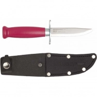 Нож с фиксированным лезвием Morakniv Scout 39 Safe Cerise, сталь Sandvik 12С27, рукоять береза, розовый купить в Перми