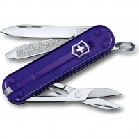 Нож Victorinox Classic SD Colors, Persian Indigo (0.6223.T29G) фиолетовый полупрозрачный, 7 функций 58мм купить в Перми