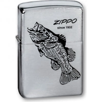 Зажигалка ZIPPO Black Bass Brushed Chrome, латунь с никеле-хром. покрыт., серебр., матов., 36х56х12мм купить в Перми