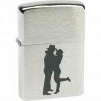 Зажигалка ZIPPO Cowboy Couple Brushed Chrome, латунь, ник.-хром. покр., серебр., матов., 36х56х12 мм купить в Перми