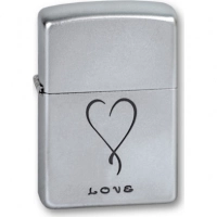 Зажигалка ZIPPO Love Satin Chrome, латунь с никеле-хромовым покрыт., серебр., матовая, 36х56х12 мм купить в Перми